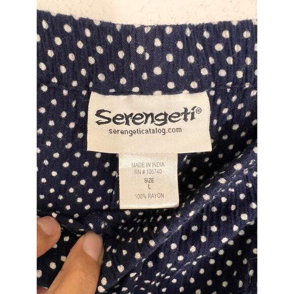 Serengeti Navy Polka Dots Wide Leg Pants - Picture 3 of 6